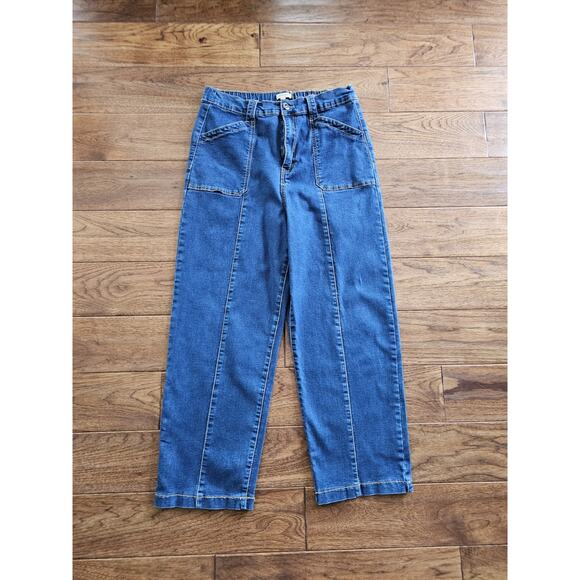 Natura Wide Leg Denim Jeans Women’s Size 44/XL High Rise Boho - Picture 1 of 7
